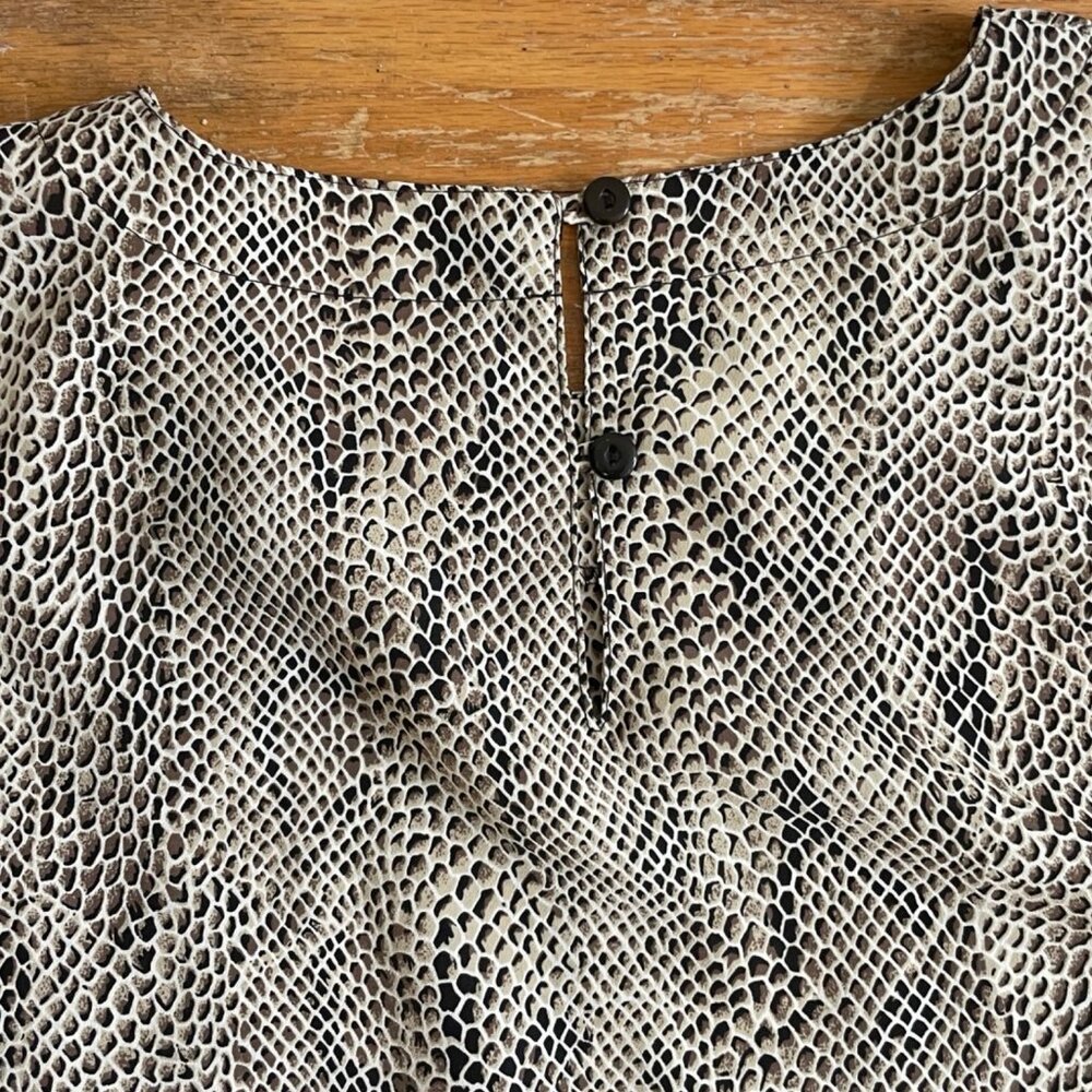 Vintage Snake/Python Print Blouse Size Large 1990… - image 5